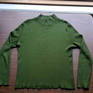Vintage Coldwater Creek Mockneck Moss Green Sweater